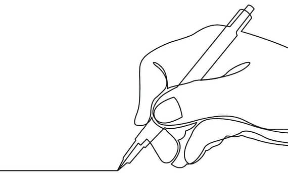 Illustration of a writing hand